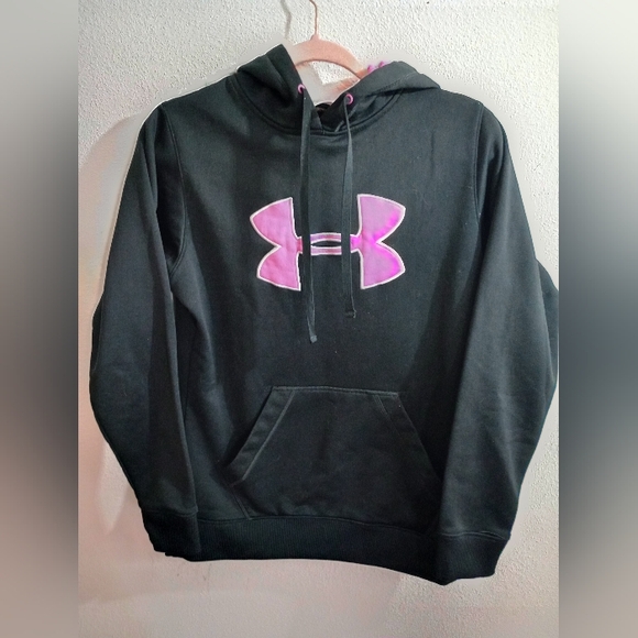 Under Armour Black‎ Hoodie with Pink Logo - Picture 1 of 3